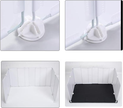 Litter Box Splash Guard, Litter Box Pee Shields for Dogs, Easy to Clean Indoor Dog Fence with Puppy Pee Pad Holder Tray Fits3
