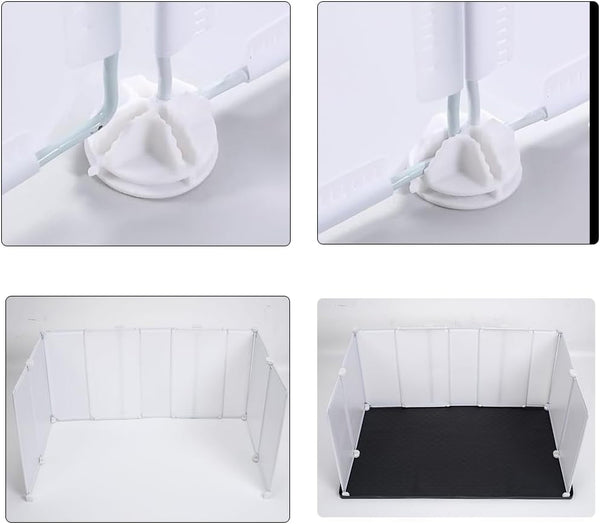 Litter Box Splash Guard, Litter Box Pee Shields for Dogs, Easy to Clean Indoor Dog Fence with Puppy Pee Pad Holder Tray Fits3