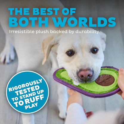 Outward Hound Tough Skinz Durable Squeaky Dog Toy with Two Tough Layers, Avocado, Green, Medium3