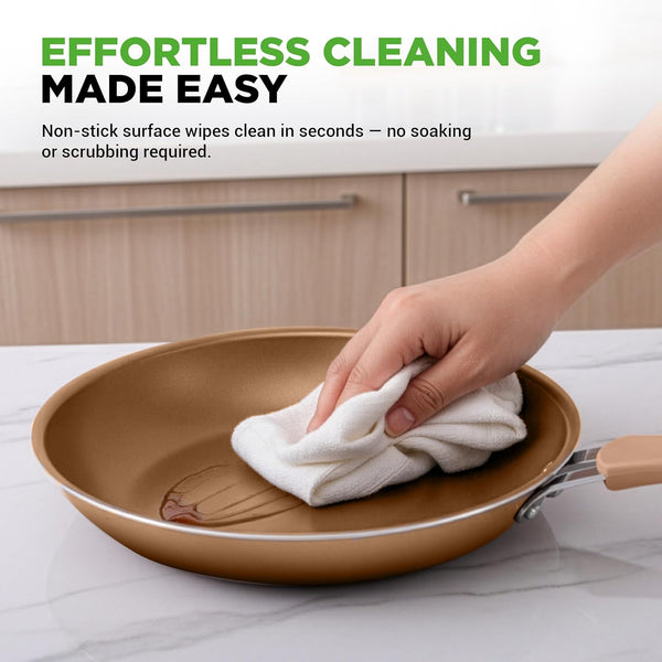 20 Piece Professional Home Kitchen Cookware and Bakeware, Pots and Pans Set Non Stick Kitchenware, Cool-Touch Handles, Non Toxic, Safe for Gas, Electric, Induction Cooktops, Easy Clean4