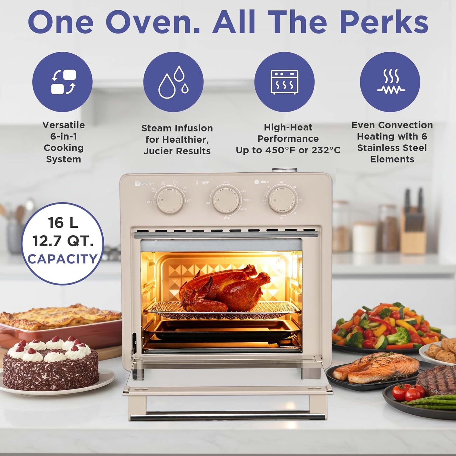 home-16-5-qt-air-fryer-oven-with-steam-infusion-cream-convection-countertop-oven-6-cooking-functions-200-450-f-temperature-control-interior-light-fry-basket-baking-tray-included