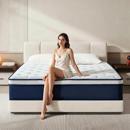 Queen Mattress,12 Inch Queen Size Mattresses in a Box, Hybrid Pocket Spring Mattress with Certipur-Us Certified Foam, Fiberglass Free, Cool Sleep Technology 80''L X 60''W7