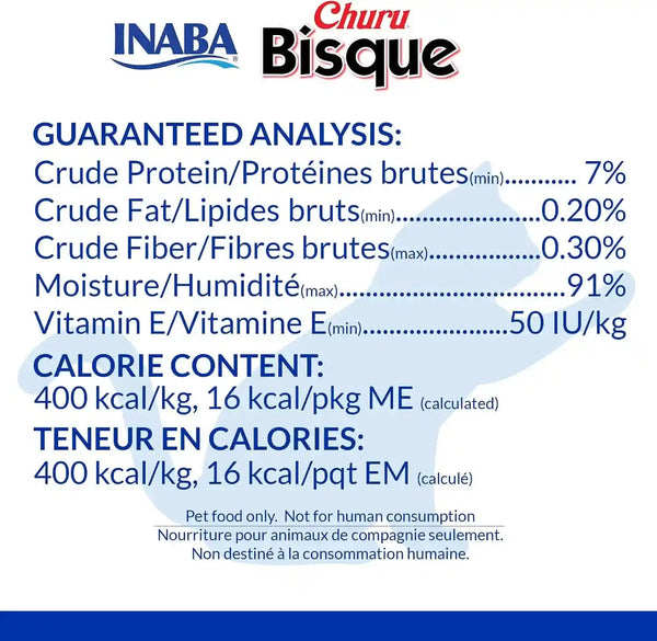 INABA Churu Bisque for Cats, Creamy Lickable Purée Side Dish with Vitamin E, 1.4 Ounces per Pouch, 12 Pouches, Tuna & Chicken Variety3