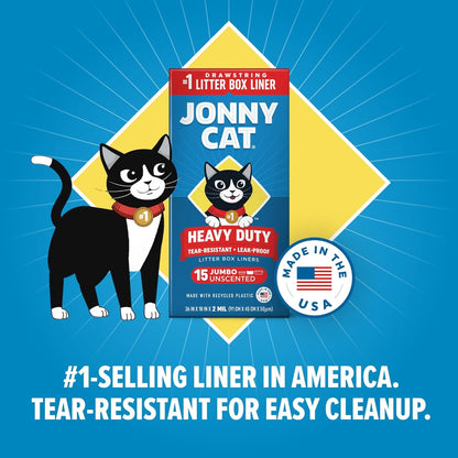 Jonny Cat Litter Box Liners Heavy Duty, Tear & Leak Resistant Jumbo 15Ct4