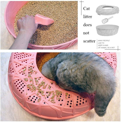 Dog Potty Training Toilet ﻿ Top Entrance Type Litter Box Anti-Splashing Cat Toilet Fully Enclosed Sand Basin Semi-Closed Extra Large Space(B)3