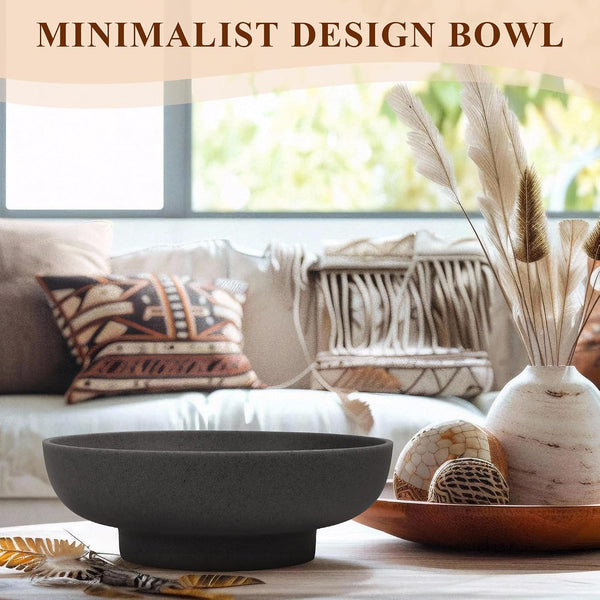 Decorative Resin Bowl, Large Fruit Bowl, Artificial Stone Black | Perfect for Kitchen Counters, Coffee Tables, and Entryways. Use for Fruit Display, Key Storage, or Stylish Home Decor Accents4