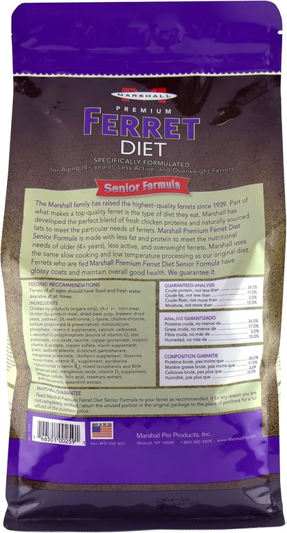 Marshall Premium Ferret Diet Senior Formula – 4 Lbs – Supports Digestion, Muscle Health & Vitality – Balanced Nutrition for Aging Ferrets with Essential Nutrients4