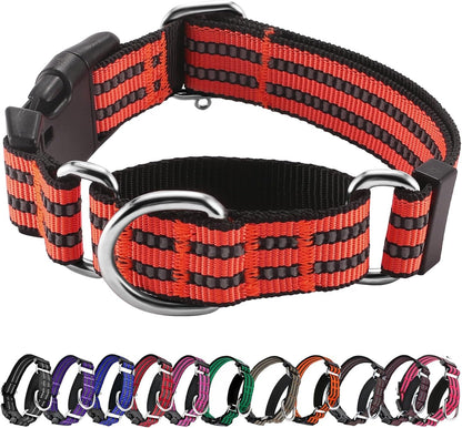Martingale Collars for Dogs, Reflective Escape Proof Training Dog Collars with Quick Release Buckle,Adjustable No Slip Nylon Dog Collar for Medium Pets24