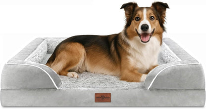 Comfort Expression Orthopedic Dog Bed for Extra Large Dogs with Bolster | Waterproof Dog Couch Bed with Washable Cover & Non-Slip Bottom, Supportive Egg Crate Foam XL Pet Bed, 42X30 Inch189