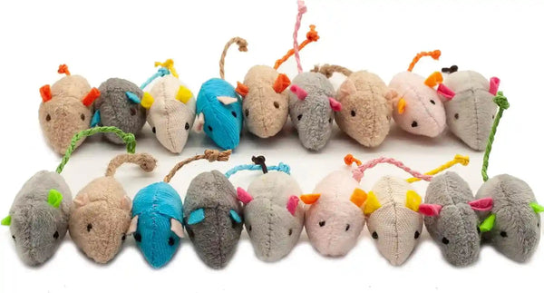 Fashion'S Talk Cat Mice Toy 18-Pack Plush Catnip-Filled Mice Toys for Indoor Cats - Realistic Design, 9 Assorted Colors, 2 of Each, Value Pack1