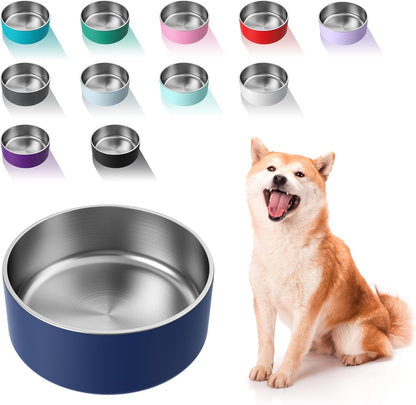 WENBOKMIN Dog Bowl, Stainless Steel Food and Water Bowl, 40Oz, Blue | Non Slip Quiet Bottom, Easy to Clean, Dishwasher Safe1
