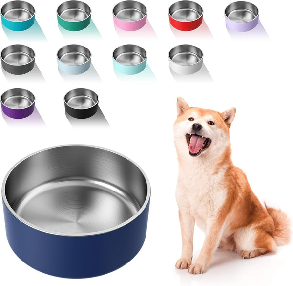 WENBOKMIN Dog Bowl, Stainless Steel Food and Water Bowl, 40Oz, Blue | Non Slip Quiet Bottom, Easy to Clean, Dishwasher Safe1