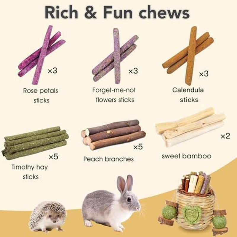 jorewood-rabbit-chew-toys-natural-hanging-basket-with-sweet-bamboo-timothy-hay-peach-sticks-for-bunny-chinchillas-guinea-pigs-hamsters-rats-teeth-grinding