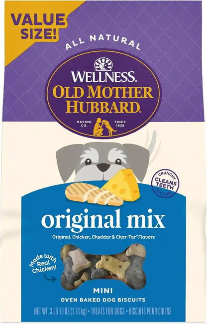 Wellness Old Mother Hubbard Classic Original Mix Dog Biscuits, Natural Training Treats, 4 Flavors, Mini Size, 3.8 Lb Bag1