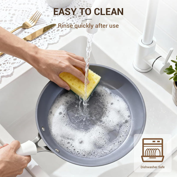 15-Piece Ribbed Ceramic Cookware Set, Pots and Pans Set Non Stick, Induction Ready, Healthy Non Toxic Kitchen Cooking Set Pfas/Pfoa/Ptfe-Free, Silicone-Wrapped Stay-Cool Handle2