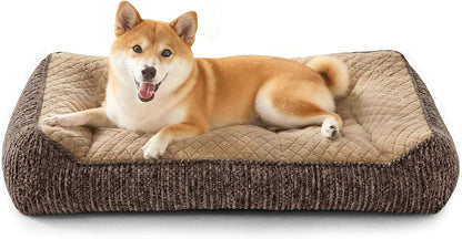 JOEJOY XL Orthopedic Dog Bed for Large Dogs, Extra Thick Foam Pet Bed Sofa | Bolster Sides, Large Sized Dog Couch Bed with Removable Washable Cover, Non-Slip Bottom, Grey (42"X30")23