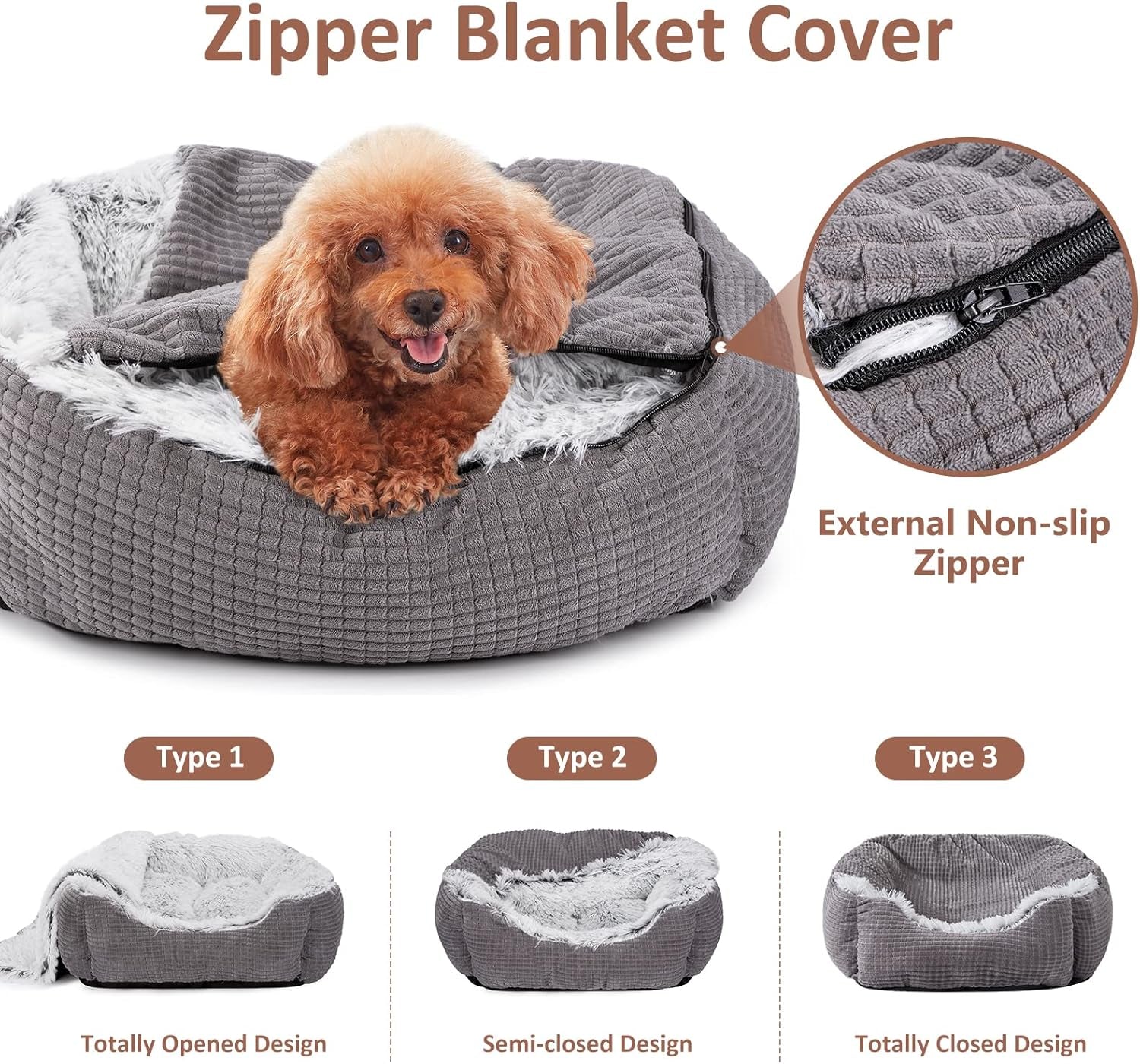 mixjoy-dog-beds-for-small-dogs-rectangle-cave-hooded-blanket-puppy-bed-luxury-orthopedic-cat-beds-for-indoor-cats-warmth-and-machine-washable-20-inches-grey