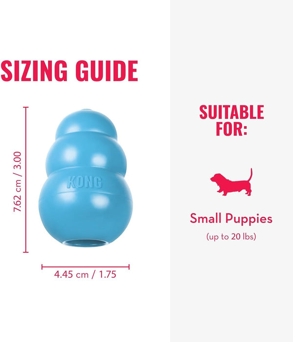 KONG Puppy - Natural Teething Rubber Chew Toy for Dogs - Stuffable Dog Toy for Extended Playtime - Chew & Fetch Toy for Puppies - for Small Puppies - Blue4