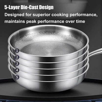 Titanium Pan with Lid, 100% Pure Titanium Hammered Pans Pro for Cooking, Non Stick Titaniums Frying Pans Ultra-Durable & Scratch-Resistant, Perfect for Every Cooktop (With Lid,11.02 In)5