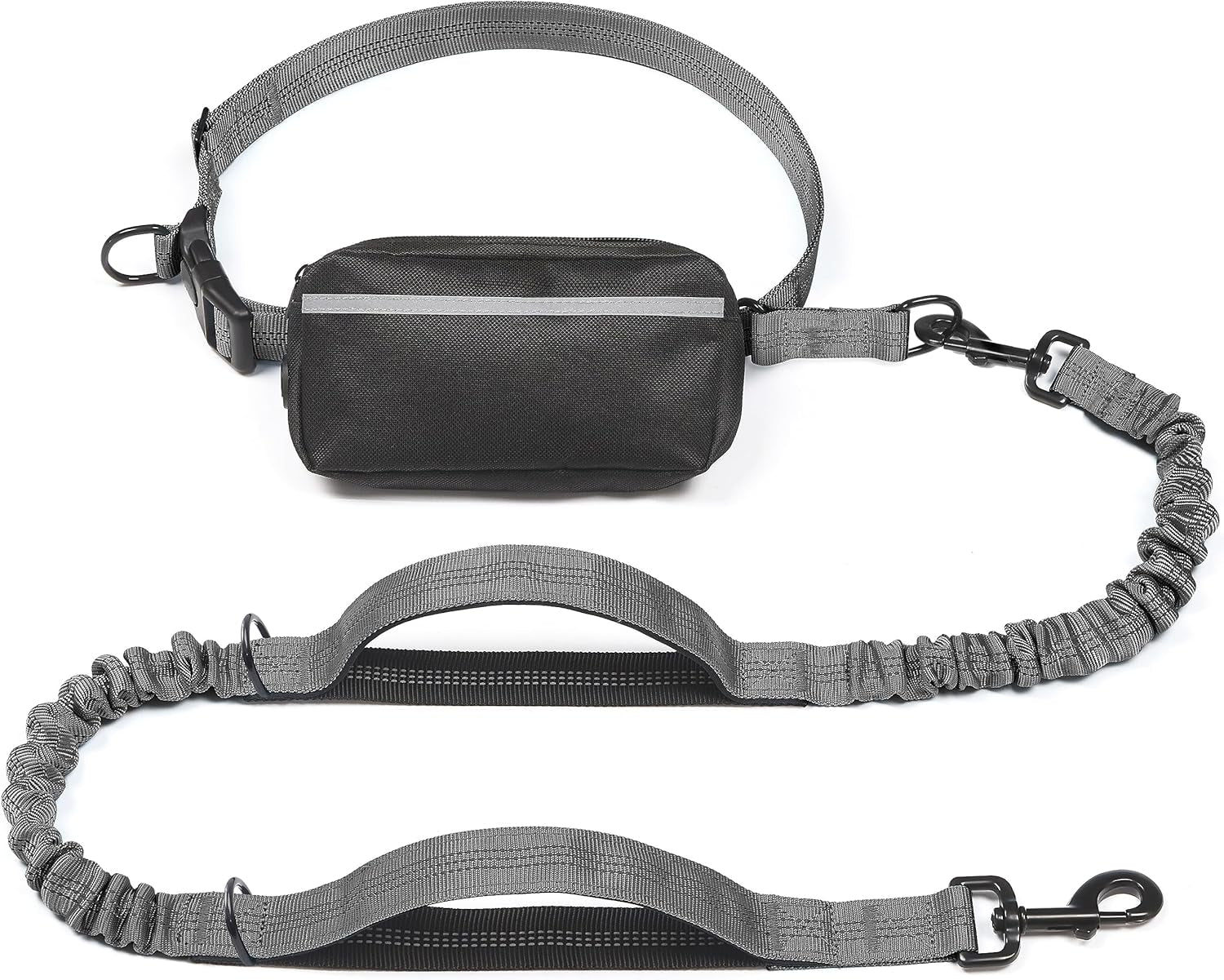 iyoshop-hands-free-dog-leash-with-zipper-pouch-dual-padded-handles-and-durable-bungee-for-walking-jogging-and-running-your-dog-large-25-120-lbs-black