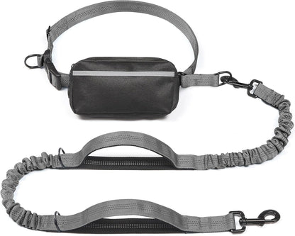 Iyoshop Hands Free Dog Leash with Zipper Pouch, Dual Padded Handles and Durable Bungee for Walking, Jogging and Running Your Dog (Large, 25-120 Lbs, Black)19