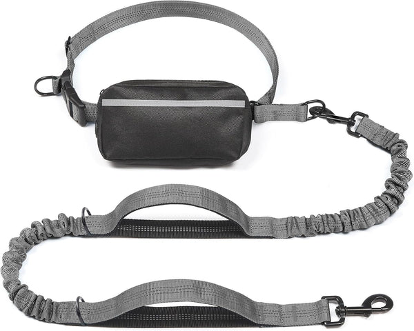 Iyoshop Hands Free Dog Leash with Zipper Pouch, Dual Padded Handles and Durable Bungee for Walking, Jogging and Running Your Dog (Large, 25-120 Lbs, Black)19