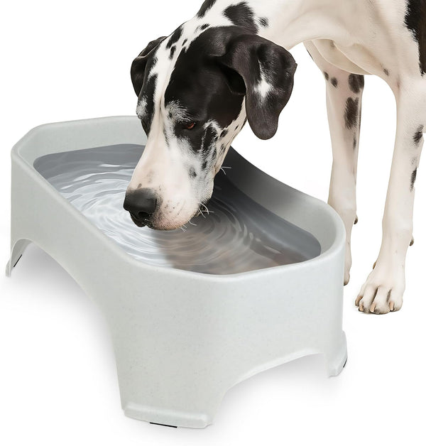 Neater Pet Brands Extra Large Water Bowl for Dogs, Outdoor Dog Water Bowl (1.25 Gallon XL Capacity), Big Trough Style Food Dish for Indoors or Outside, No Spill Large Dog Bowls, Gunmetal Grey22