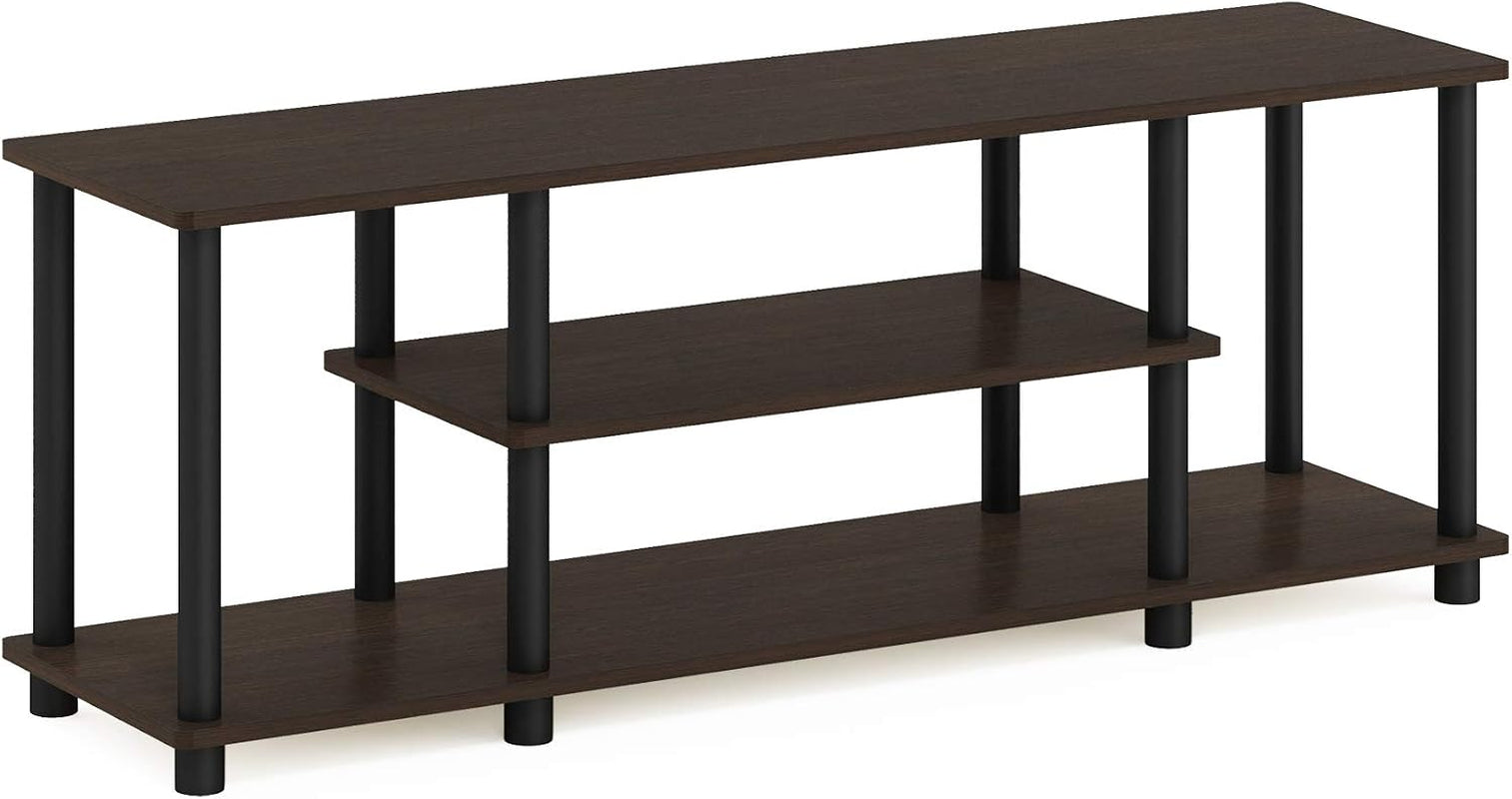 turn-n-tube-no-tools-3d-3-tier-entertainment-tv-stand-up-to-50-inch-tv-round-tubes-dark-brown-black-for-tv-up-to-50-inch-open-frame-rectangular-entertainment-center-with-storage-shelf-tv-console-for-living-room-bedroom