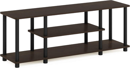 Turn-N-Tube No Tools 3D 3-Tier Entertainment TV Stand up to 50 Inch TV, round Tubes, Dark Brown / Black | for TV up to 50 Inch, Open Frame Rectangular Entertainment Center with Storage Shelf, TV Console, for Living Room, Bedroom4