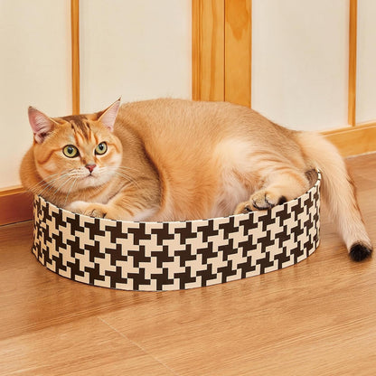 2-In-1 Cat Scratcher Cardboard Bed, round Cat Scratching Pad Bowl for Indoor Cats, Durable Corrugated Circle Cat Scratcher Lounge, Cozy Oval Cat Scratch Bed Furniture for Kittens & Medium Size Cats6