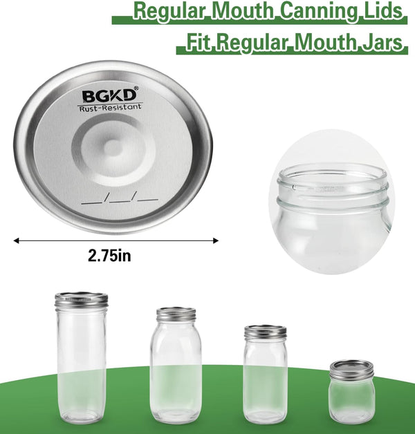 24Pcs Rust-Proof Canning Lids Regular Mouth, Regular Mouth Mason Jar Lids for Ball or Kerr, Small Mouth Mason Jars Lids (Only Lids, No Rings)2