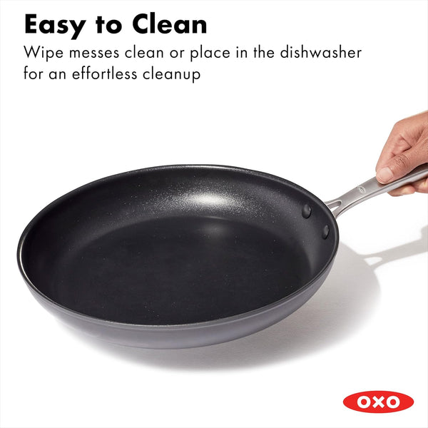 OXO Enhanced 12" Frying Pan Skillet, Pfas-Free Ceramic Nonstick, Durable Hard Anodized Cookware, Scratch Resistant, Stainless Steel Handle, Good Grips, Dishwasher & Oven Safe, Black6