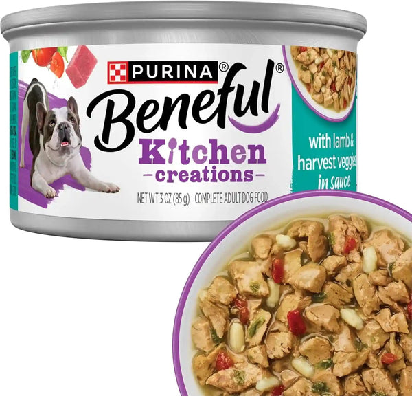Purina Beneful Kitchen Creations with Beef, Chicken, or Lamb Wet Dog Food Variety Pack - (Pack of 30) 3 Oz. Cans16