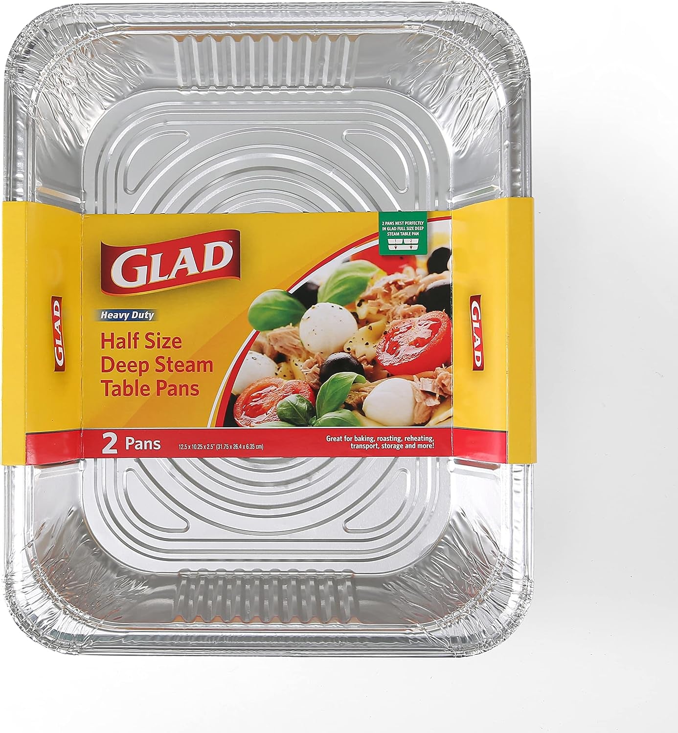 disposable-half-size-deep-steam-table-pans-12-5-x-10-25-x-2-5-2-ct-heavy-duty-foil-design-for-steaming-baking-roasting-meal-prep-catering-and-freezer-storage-daily