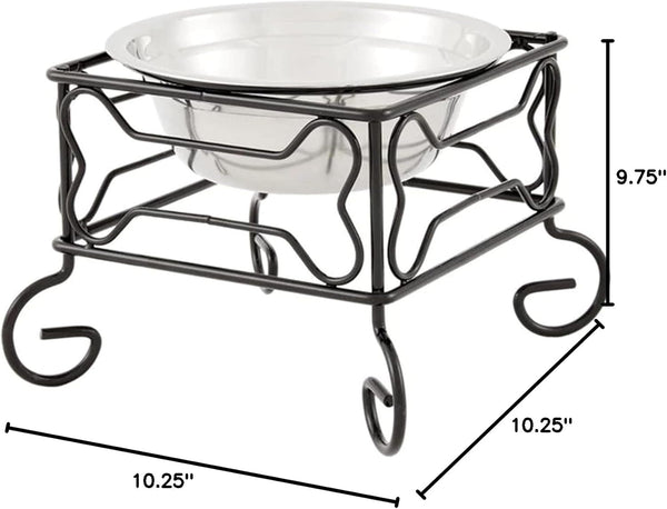 YML Wrought Iron Stand with Stainless Steel Dog Bowl, Large5