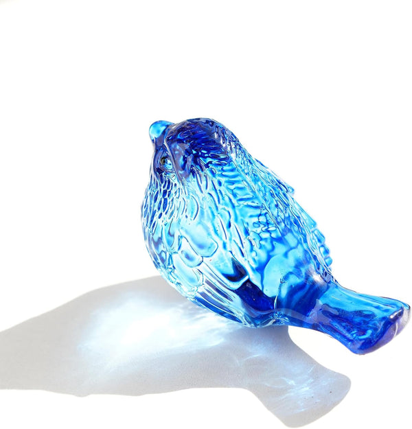 Blue Glass Bird Figurine Crystal Animal Collectible Shelf Decor | Blue Glass Bird Figurine Crystal Animal Collectible Ornament for Bird Lovers Home Shelf Desk Office Display Gift4