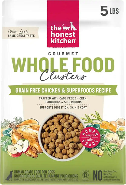 The Honest Kitchen Grain Free Beef & Superfoods Whole Food Clusters, Human Grade Dry Dog Food, Vet-Crafted Nutritional Support for Skin, Coat, Digestion & Overall Wellness, 5 Lb Bag20