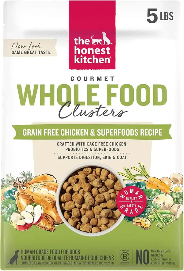 The Honest Kitchen Grain Free Beef & Superfoods Whole Food Clusters, Human Grade Dry Dog Food, Vet-Crafted Nutritional Support for Skin, Coat, Digestion & Overall Wellness, 5 Lb Bag20