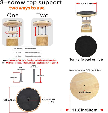 Floor to Ceiling Cat Scratching Post Tree, Adjustable Height 40In-120In Tall PVC Cat Climbing Pole, Sturdy Cat Activity Tower for Indoor Cats to Climb, Scratch & Play7