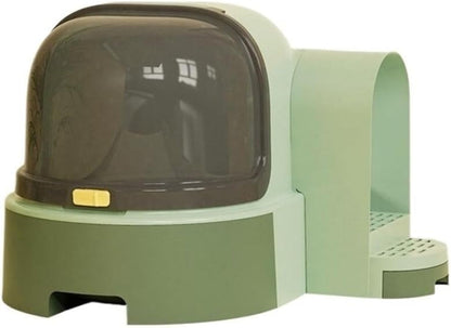 Pet Supplies, Extra Large Enclosed Cat Litter Box with Scoop, Splash-Proof Drawer Design(Brown)8