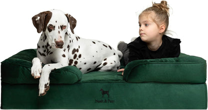NOAH & PAW Large Dog Bed, 35X25X11 Inch, Orthopedic Dog Beds, Eggshell Memory Foam Infused with Cooling Gel, Inner Cover, Water Resistant, Machine Washable (Faux Leather)41