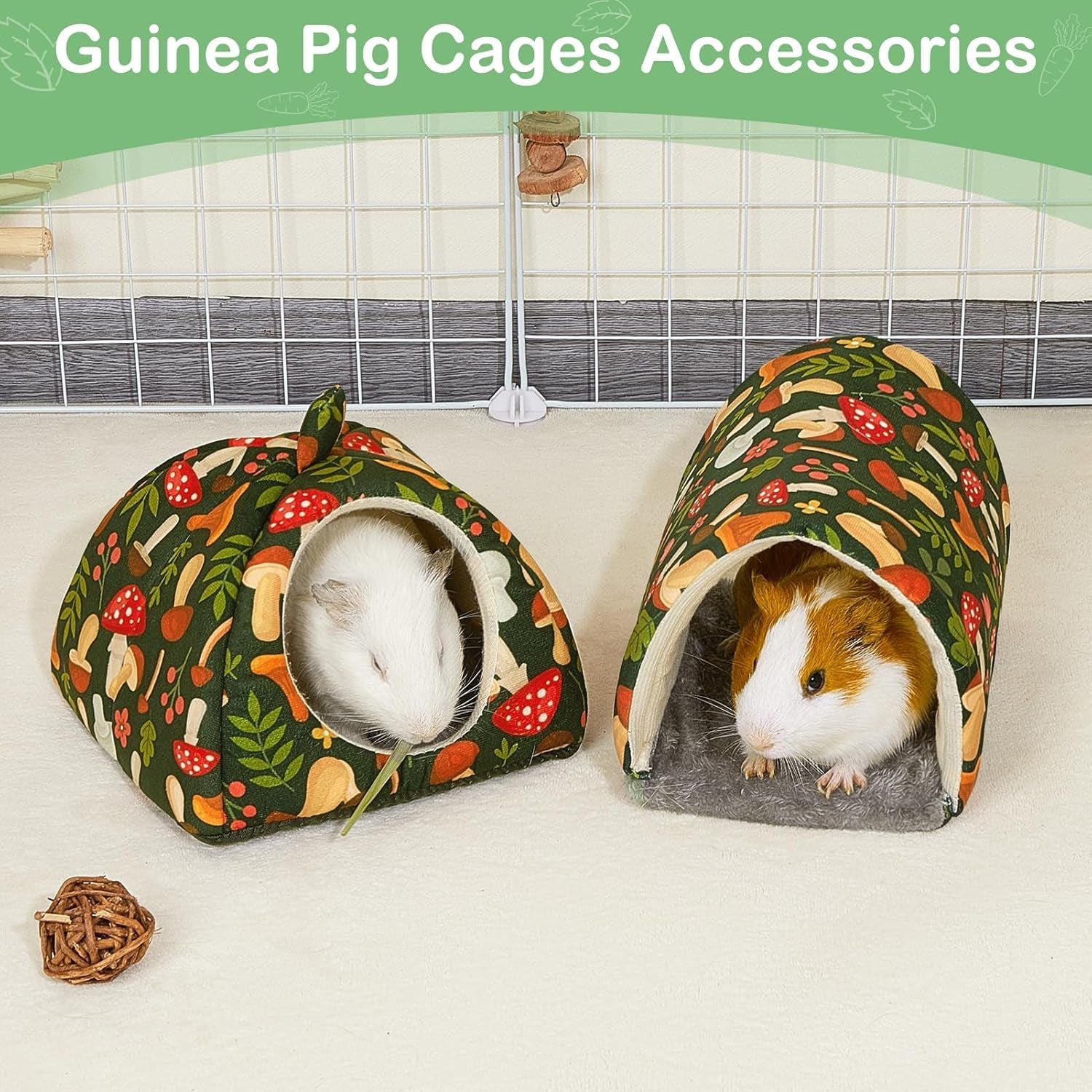 bienbee-guinea-pig-hideout-2-piece-washable-set-for-small-animals-small-guinea-pig-bed-with-soft-plush-resilient-padding-and-easy-machine-washing-for-resting-hiding-and-tunnel-playing