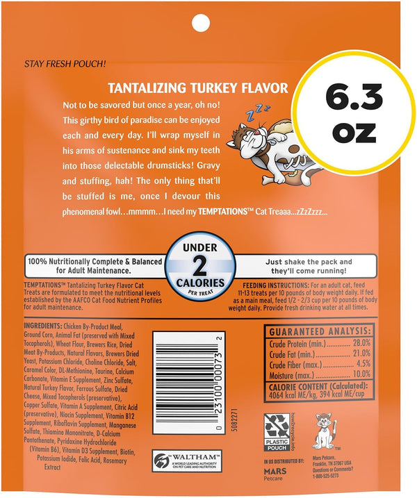 Temptations Classic Crunchy and Soft Cat Treats, Turkey, 6.3 Oz, 10 Pack | under 2 Calories per Treat, Crunchy outside & Soft Inside, Resealable Pouch, Snack or Food Topper, 100% Complete & Balanced9