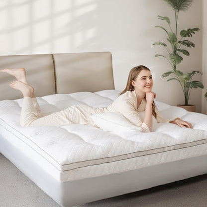 Dual Layer 3 Inch Memory Foam Mattress Topper Twin XL Size, 2 Inch Cooling Gel Memory Foam plus 1 Inch Pillow Top Mattress Pad Cover, with 8-21 Inch Deep Pocket2