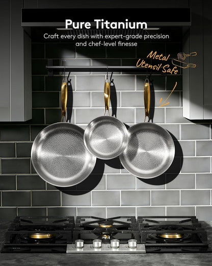Titanium Pans for Cooking, Ø12In with Lid, Au Grantin Pan | Hammered Chef-Grade Design | Pfas/Pfoa/Ptfe-Free | Induction, Dishwasher & Oven-Safe7