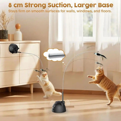 Interactive Cat Toys for Indoor Cats: Automatic Flying Bird Cat Toy with 360° Feather Wand, Strong 8Cm Suction Cup, USB Rechargeable Self-Play Cat Toy for Bored Kittens & Adult Cats2