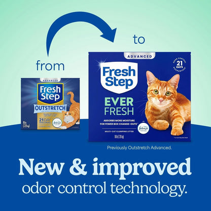Fresh Step Advanced Ever Fresh Multi Cat Clumping Litter with Febreze Freshness, Ammonia Block Technology, Ultra Absorbent, 16 Lb. Box, Pack of 22