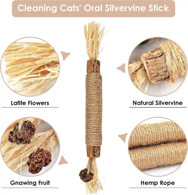 Bissap 10 PCS Silvervine Chew Sticks for Cats, Catnip Chew Sticks Cat Toys for Indoor Cat Kitten Teeth Grinding Interactive Feather Toys for Aggressive Chewers Dental Care3