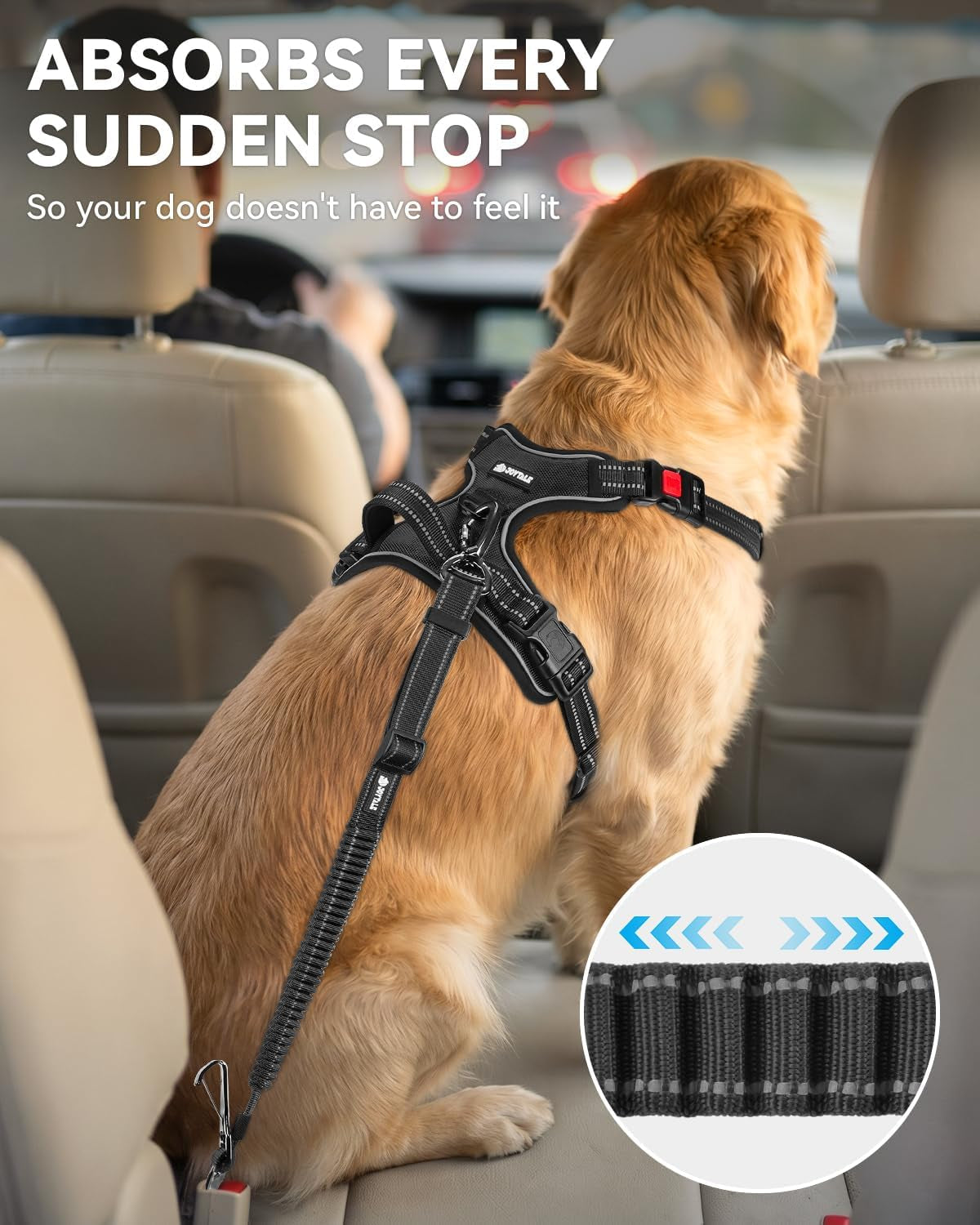 joytale-3-in-1-bungee-dog-seat-belt-for-car-medium-and-large-dogs-black-seatbelt-buckle-latch-cargo-hook-shock-absorbing-360-swivel-slide-to-lock-zinc-buckle-for-distraction-free-driving