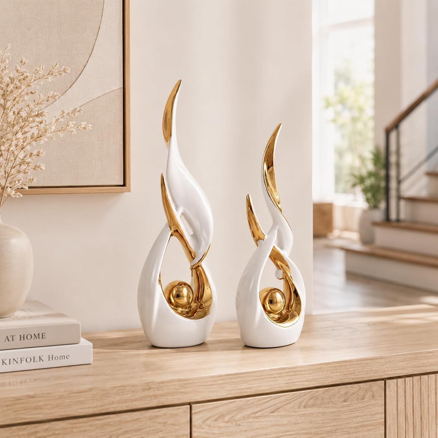2-pcs-white-gold-ceramic-statues-for-home-decor-accents-modern-abstract-art-sculptures-elegant-tabletop-decorative-objects-for-dining-room-entryway-tv-stand-mantel-coffee-table-centerpieces